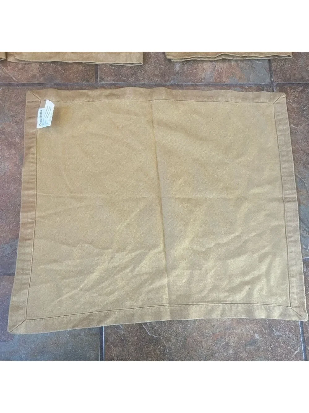 Crate & Barrel Napkin Table Linens Set of 6 Rayon Cotton Sateen Sage Green
